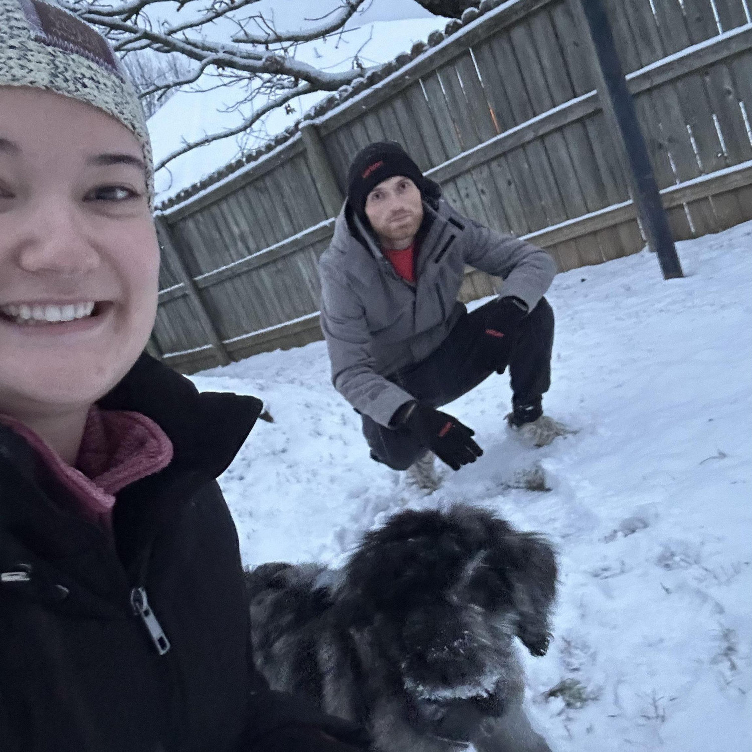 Meeko's first snow!
