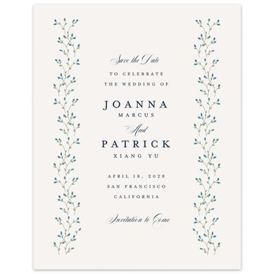 Light Oatmeal, Beige Wedding Digital Save the Date - Ginevra Portrait