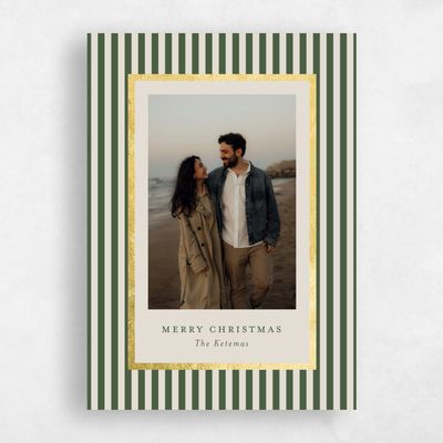 Dark Olive, Green Holiday Card - Vaughan Foil