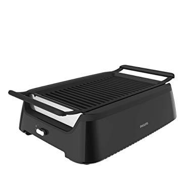 Philips Kitchen Appliances HD6371/98 Premium Smokeless Electric Indoor Grill plus Bonus Cleaning Tool, 2.3, Black