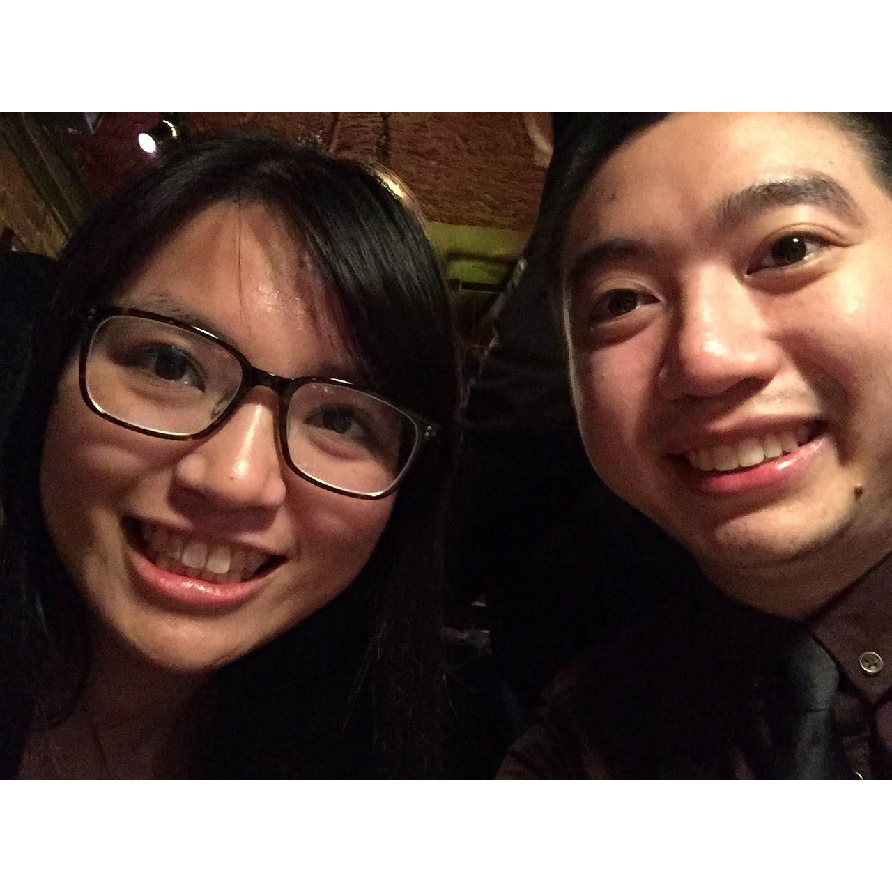 One of the first dates at the New York Comedy Cellar on 4/26/18 (where we got roasted right away...)
