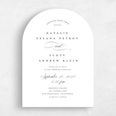 White Wedding Invitation - Marvis Classic