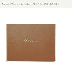 Guest Book in Recycled Italian Bonded Leather, Tan