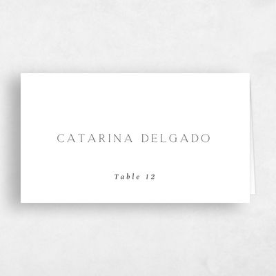White Wedding Place Card - Zariah