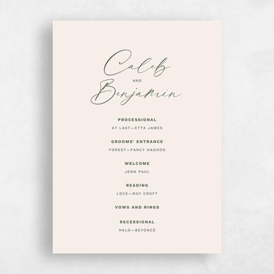 Linen, Beige Wedding Program - Halbert
