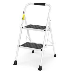 HBTower 2 Step Ladder,2 Step Stool for Adults Folding Step Stool with Cushioned Handle with Wide Anti-Slip Pedal Ergonomic Design