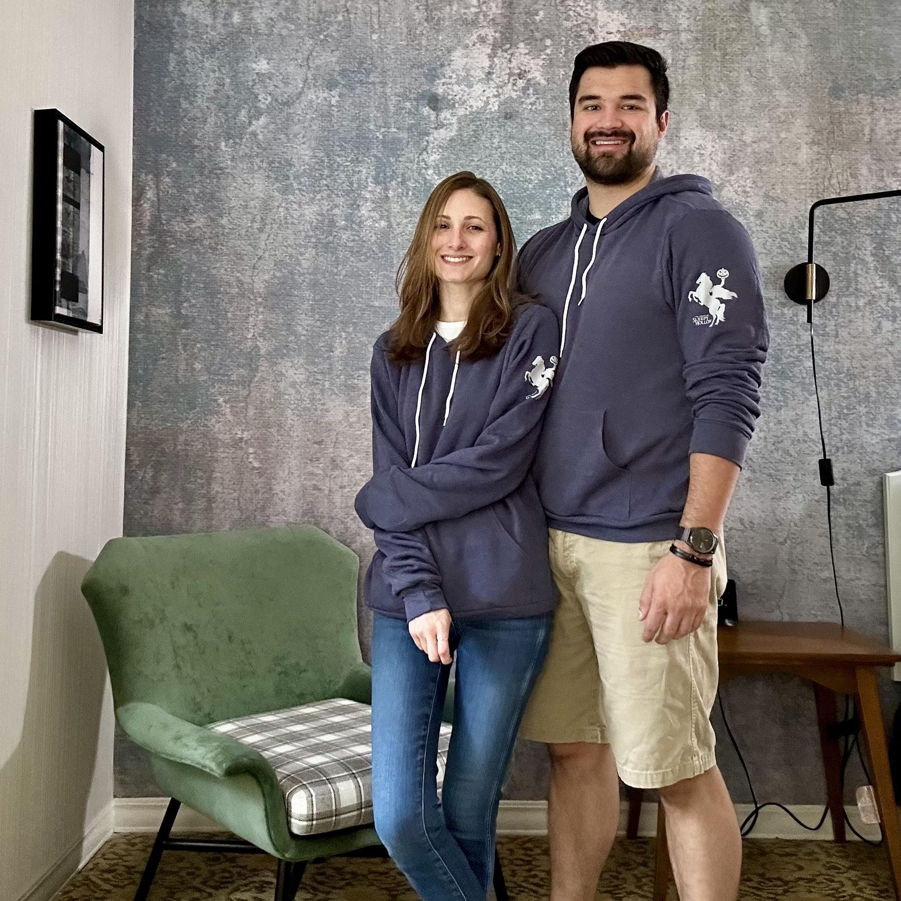 The rooms are insane here! (yes, we got matching sweatshirts)