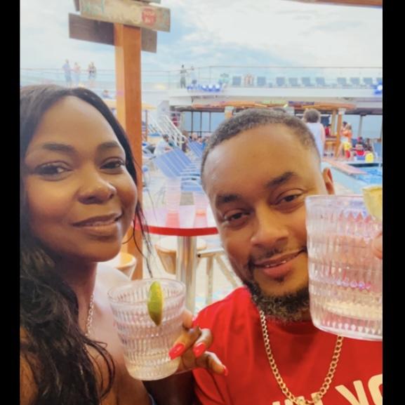 We’re aboard a carnival cruise ship with our family and friends headed to Bimini Bahamas.