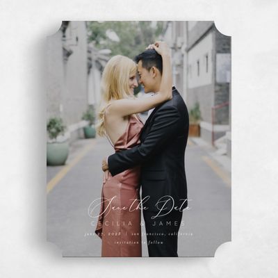 White Ticket Wedding Save the Date - Kylan Photo