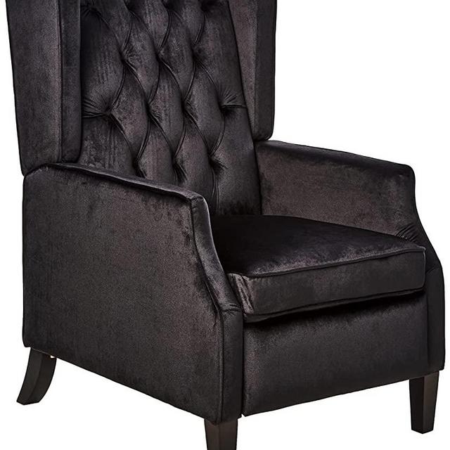 Christopher Knight Home Diana Wingback Recliner, Black + Dark Brown