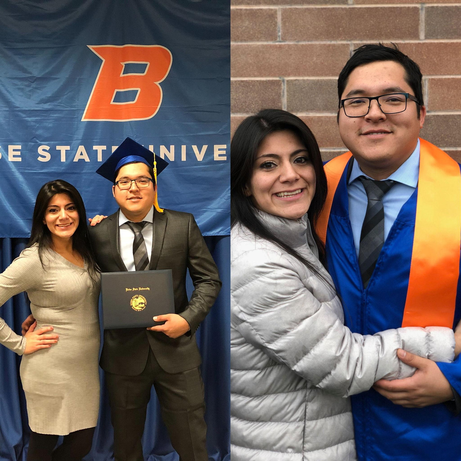 Boise State Graduation for the Groom