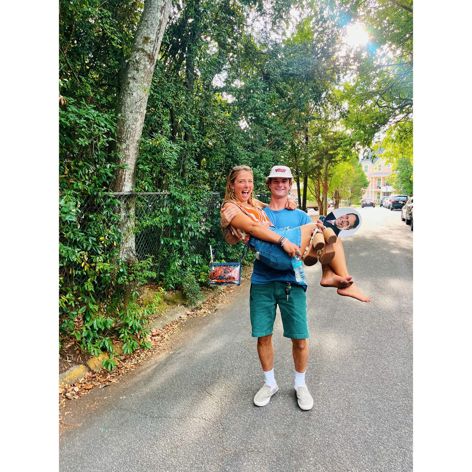 Our first Auburn Game day & the beginning of many adventures ending my dirty bare feet and Caedmon holding not only my things but also.. me:)