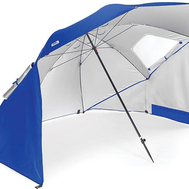 Sport-Brella Vented UPF 50+ Sun and Rain Canopy Umbrella for Beach and Sports Events (8-Foot, Blue)