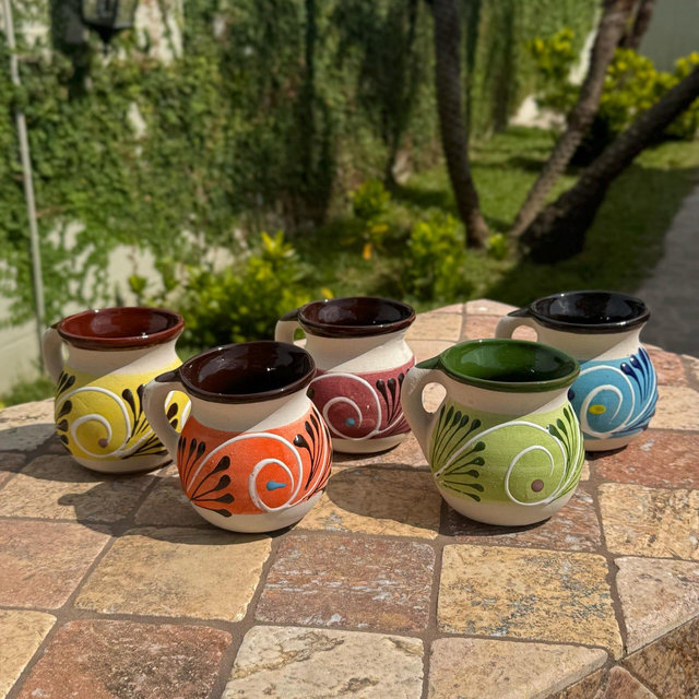 Mexican clay mugs | Handmade in Mexico | Coffee and tea mug | Breakfast mug | Sets of 5, 10, 15, and 20 available | Weddings and Quinceañera