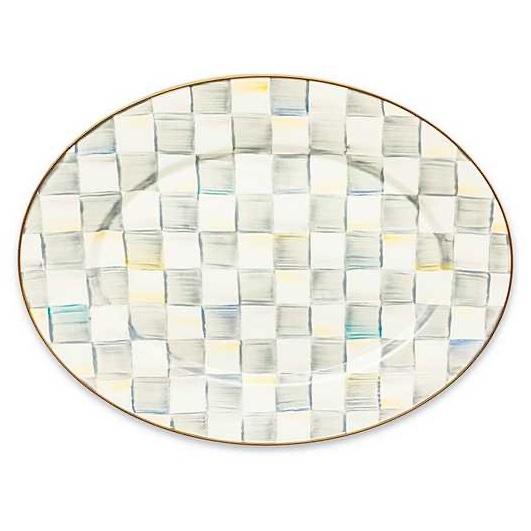 Mackenzie Childs Sterling Check Medium Oval Platter