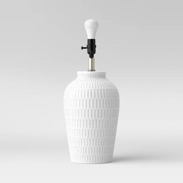 Large Ceramic Textured Table Lamp Base White - Threshold™