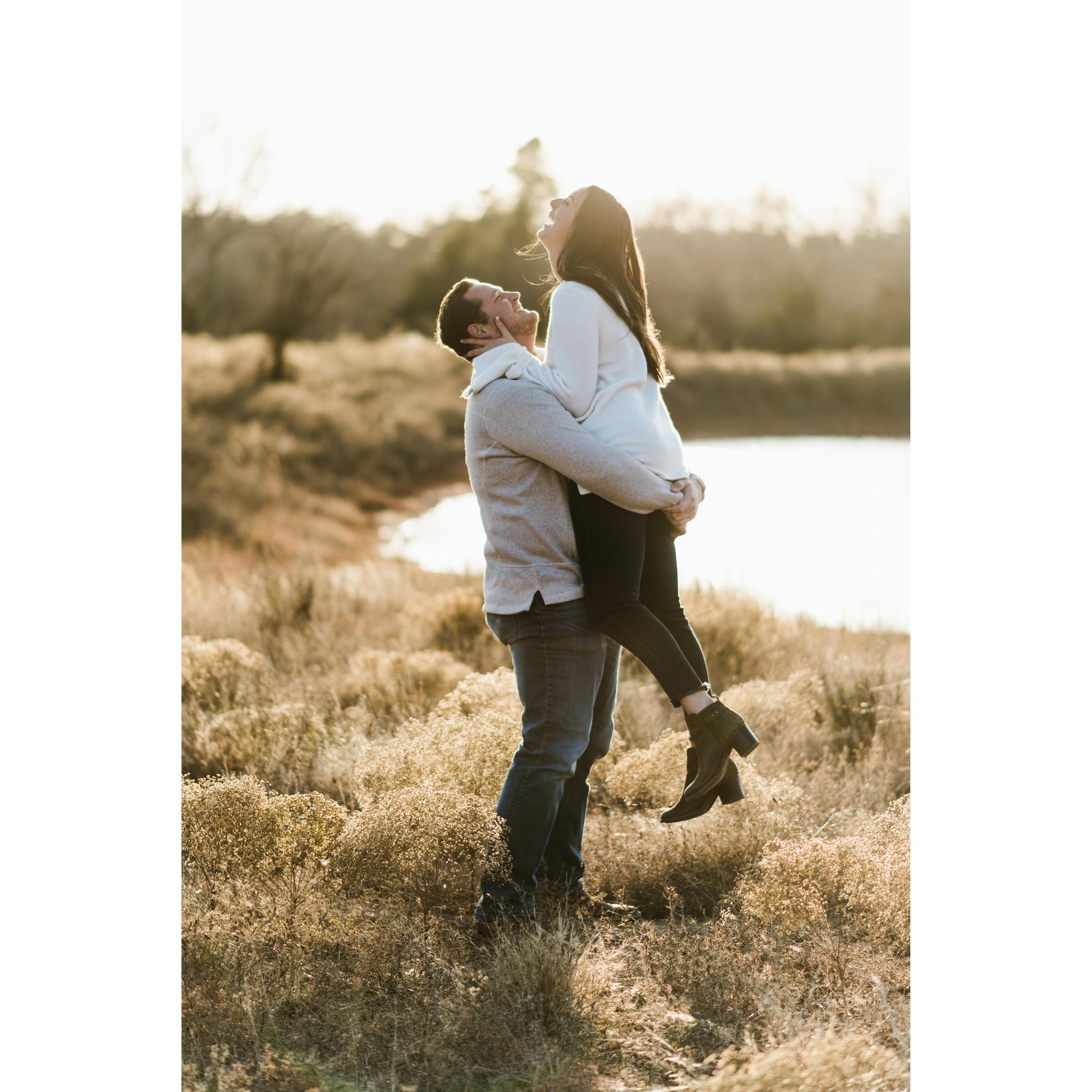 This was one of our favorite engagement pictures because it such a good visual description of our relationship. We find so much joy in the each other's company.