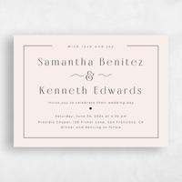 Beige Wedding Invitation - Suzi Landscape