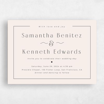 Beige Landscape Wedding Invitation - Suzi Landscape