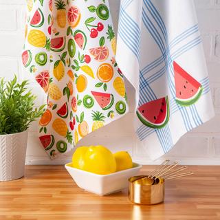 Summer Basics Assorted Print Dishtowel, Set of 2