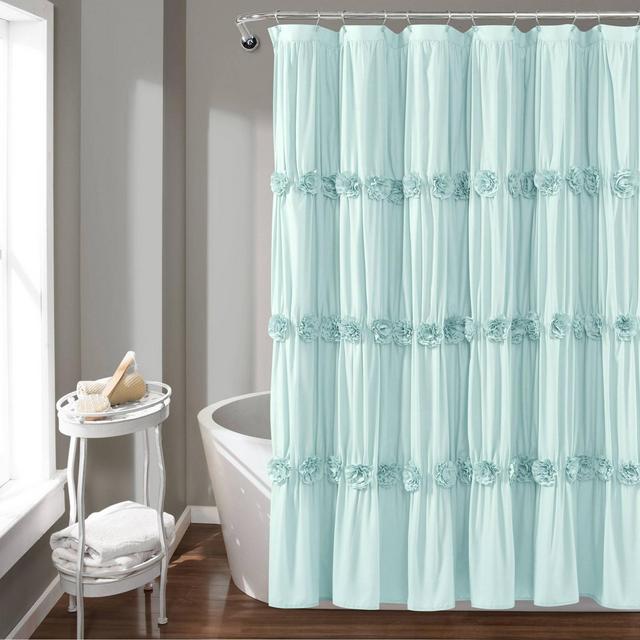 Darla Texture Shower Curtain Light Blue - Lush Décor
