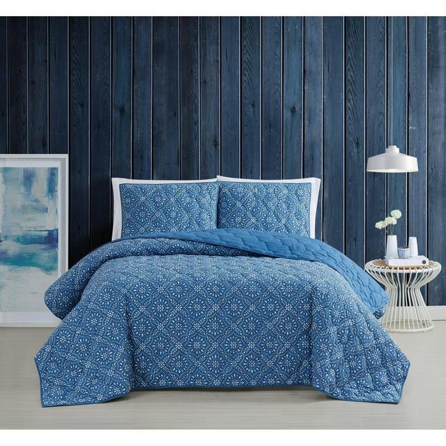 Full/Queen 3pc Katrina Quilt Set Blue - Brooklyn Loom