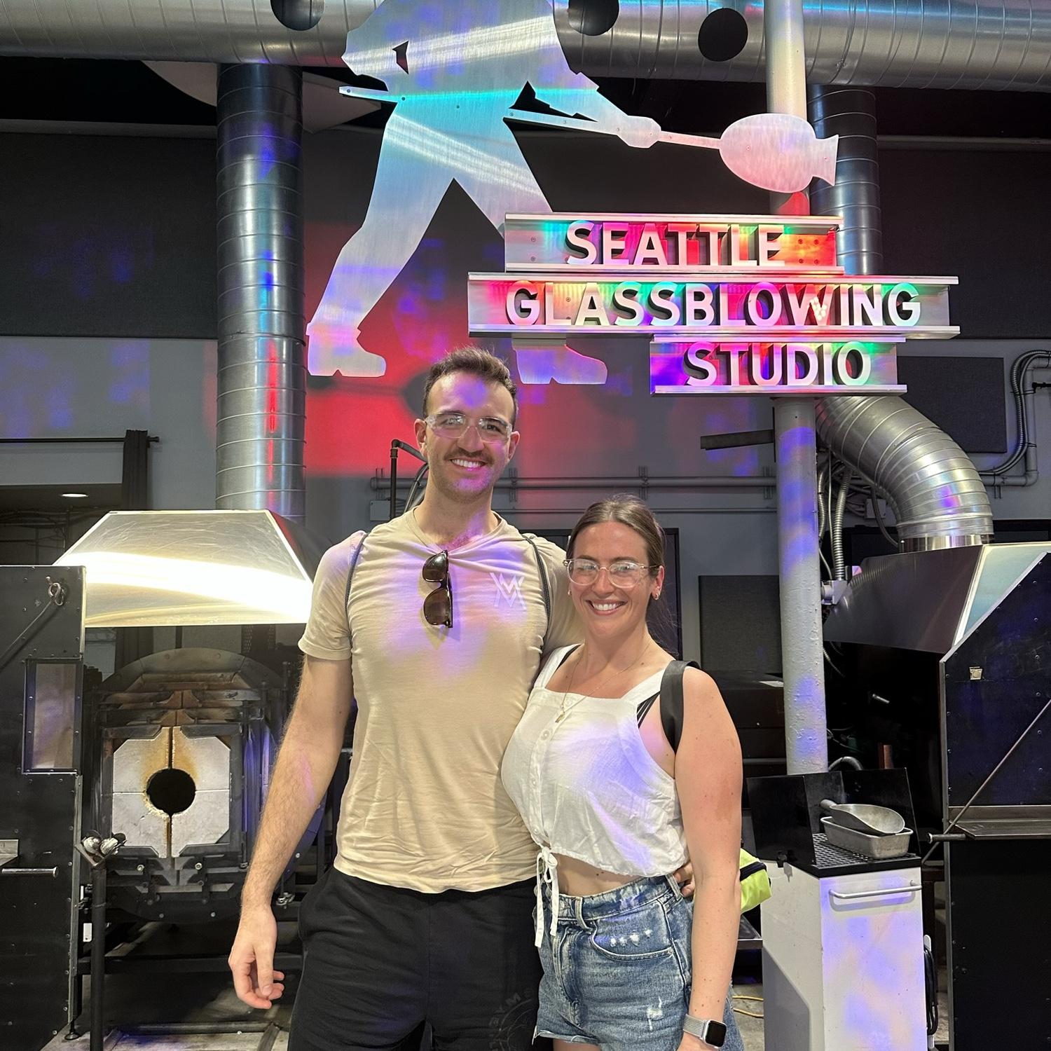 Slater surprised Megan with a glassblowing experience for her birthday!