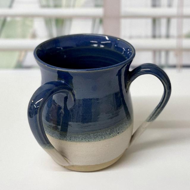 Blue Ceramic Natla, Jewish Washing Cup,...