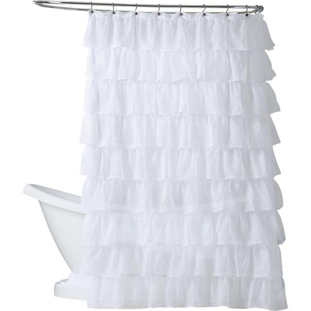 Atia Voile Ruffled Tier Single Shower Curtain