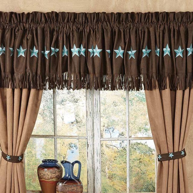 Turquoise Laredo Fringed Valance