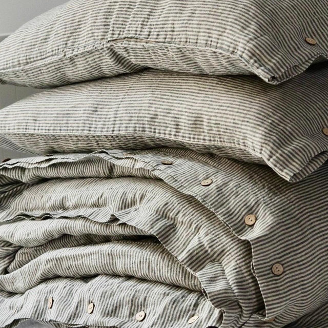 LINEN DUVET COVER with pillowcases set. French bedding vintage style queen size king size designed and made by MOOshop new linen colours