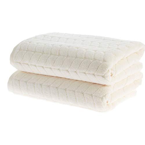 Bagno Milano Jacquard-Woven Towels – Ultra-Absorbent & Fast-Drying Spa Towels – Non-GMO Turkish Cotton Towels – Durable & Plush Luxury Towels – Eco-Friendly Towels (Cream, 2 pcs Bath Towel Set)