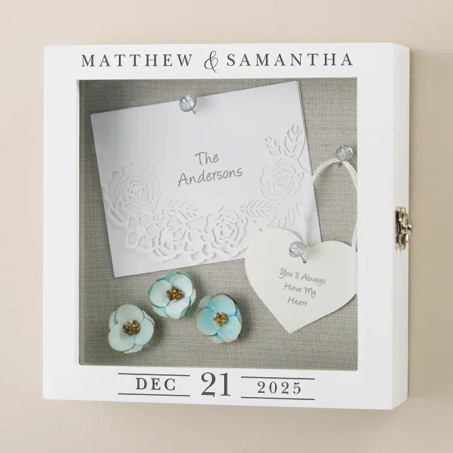 Moody Chic Wedding Engraved Shadow Box