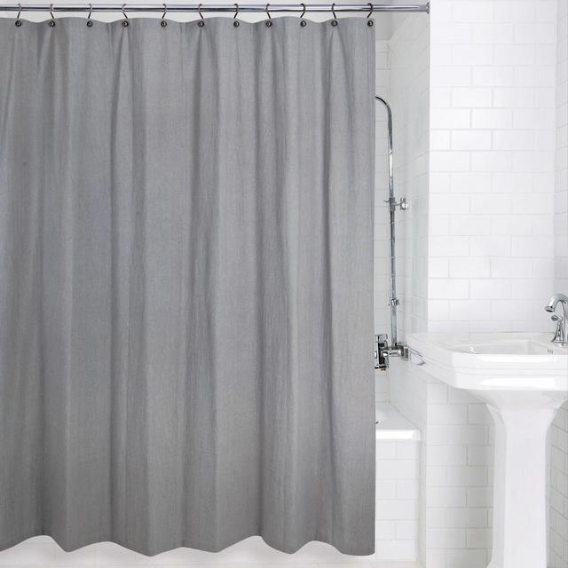 Allure Home Creation Washed Cotton Shower Curtain in Charcoal