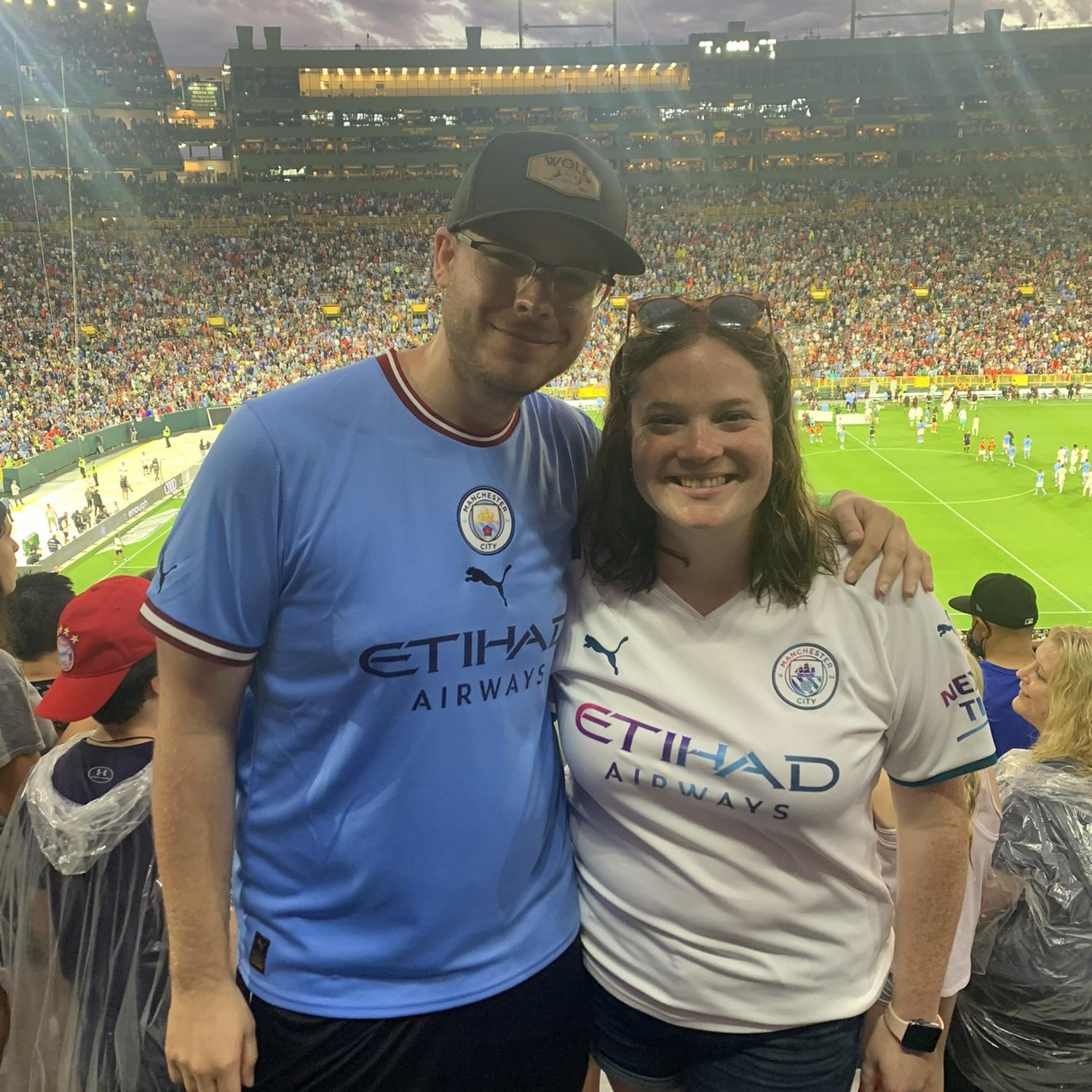 Man City soccer game at Lambeau Field!