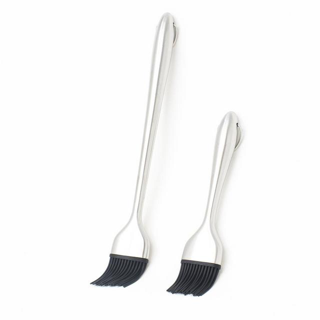 Kona Stainless Steel Basting Brush With Silicone Bristles Set- 12 inch & 8 inch