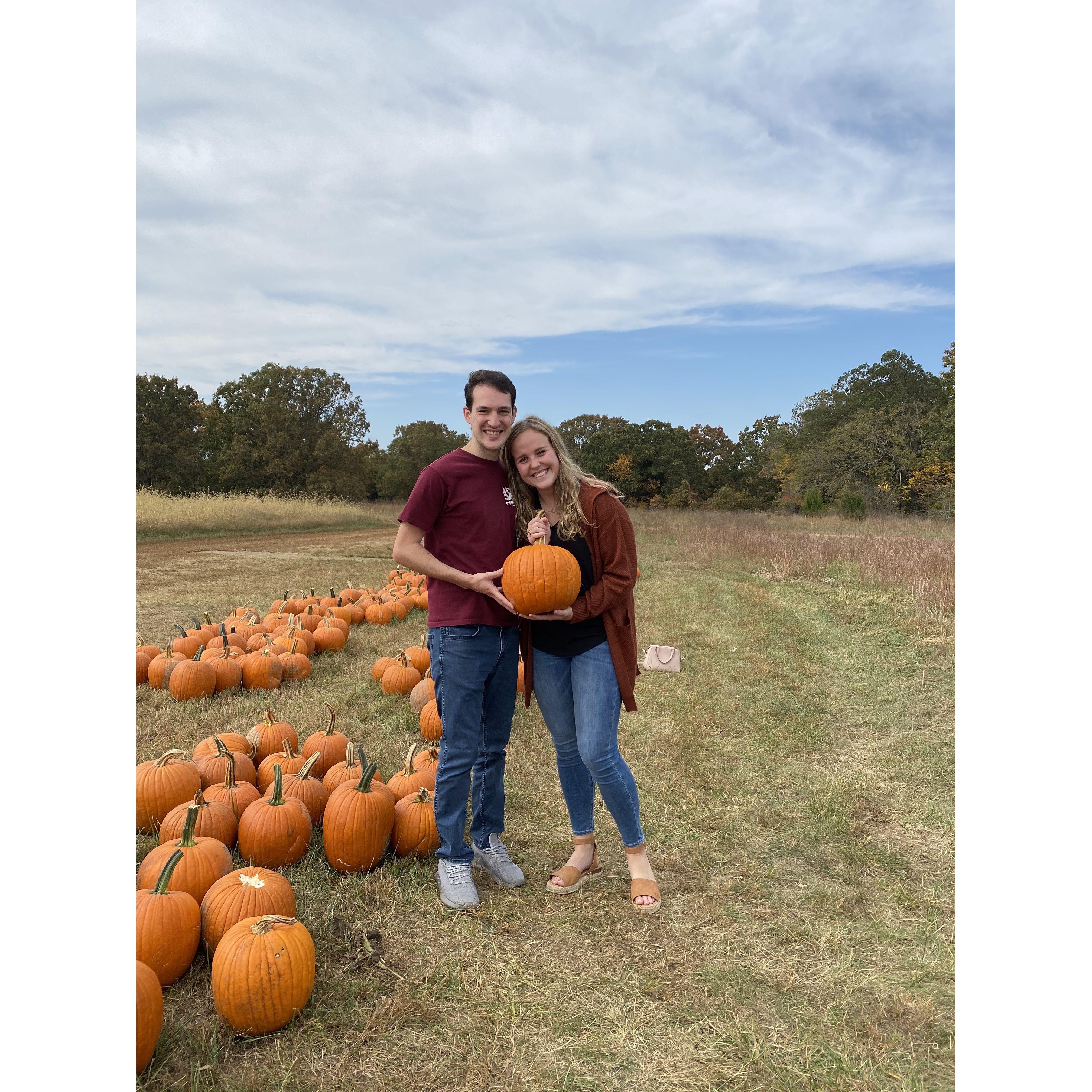 A pumpkin patch a bit outside of Rolla turned out to be a fav of the duo.