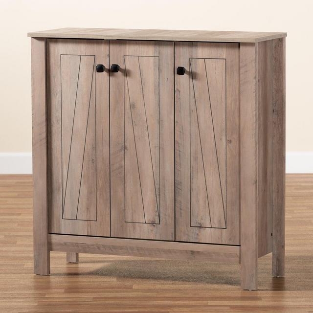 Wood 15 Pair Shoe Storage Cabinet