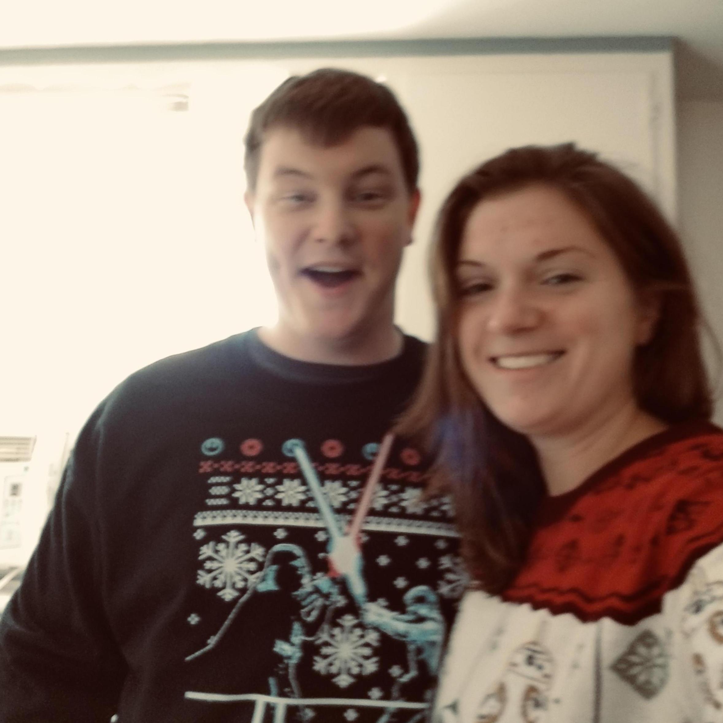 Our first Christmas together obviously required matching Star Wars Christmas sweaters.