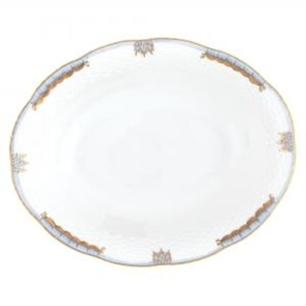 Herend Princess Victoria Light Blue Oval Platter, Medium