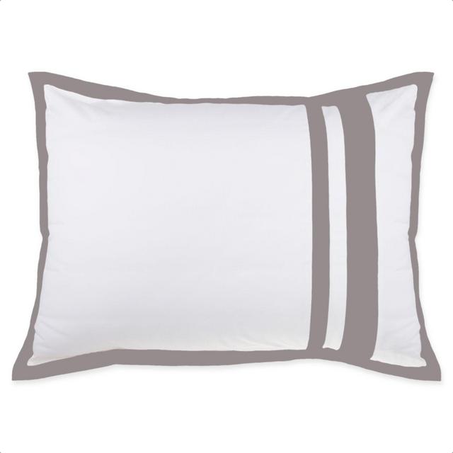 Wamsutta® Hotel Border MICRO COTTON® King Pillow Sham in White/Charcoal