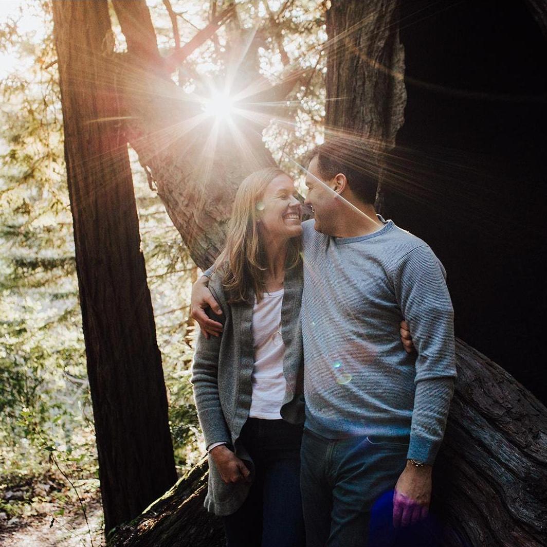 Amongst the redwoods (burned out one behind Jonathan)