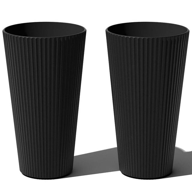 Veradek Demi Series Tall Planter for Porch, Patio, Backyard | Durable Plastic-Concrete Material | Modern Décor for Tall Plants, Grasses