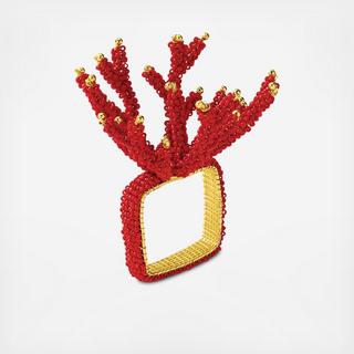 Coral Branch Napkin Ring, Set of 4