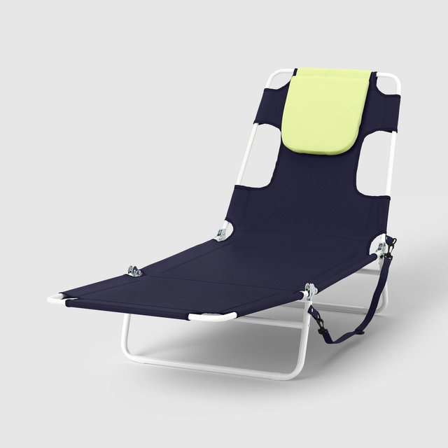 Folding Outdoor Portable Beach Lounge Chair Navy - Room Essentials™