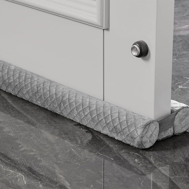 Ciieyuo Premium Velvet Door Draft Stopper, 30'' to 36'' Adjustable Gap Filler, Double-Sided Windproof Seal, Easy Install to Block Noise, Cold Air, Light, Dust, and Drafts