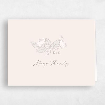 Linen, Beige Wedding Thank You - Bennett Landscape