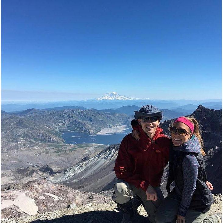 Summit of Mount St Helens which we climbed in 2016 with Zach's brother, Jason. Krista climbed with a bum knee and a jammed finger - the views were worth it.