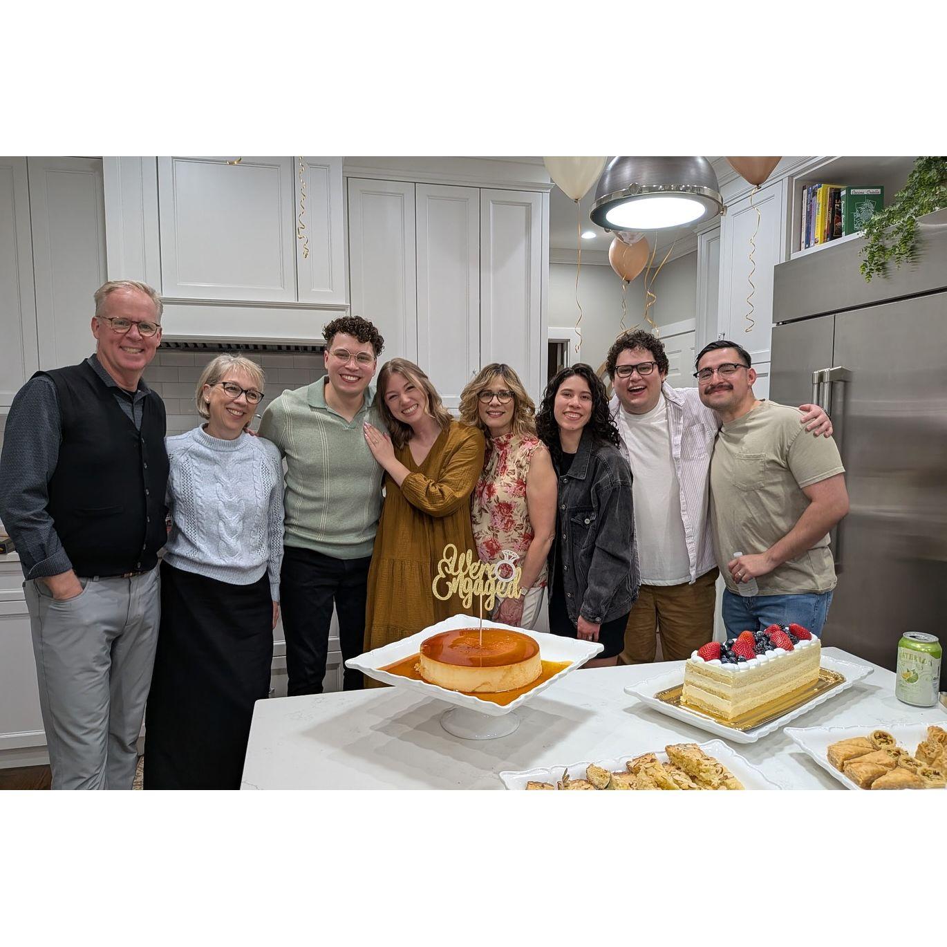 The Gabriel celebrating the news of their engagement!! Chris's mom hosted a party with close friends/family in Wheaton.