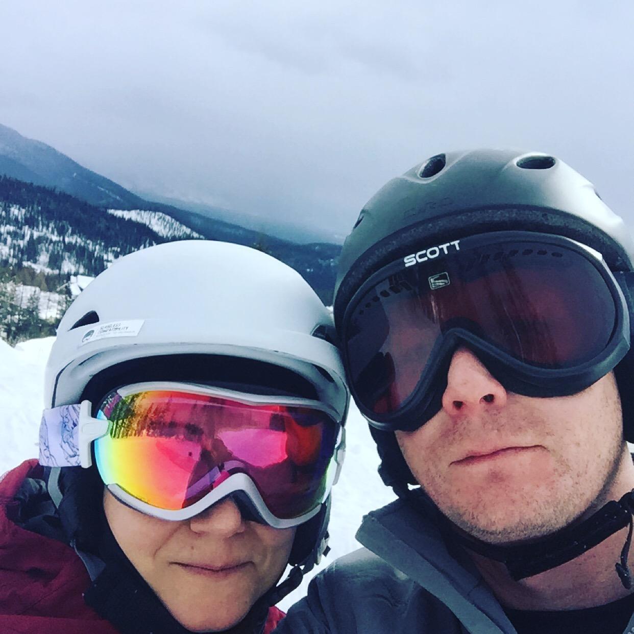 Snowboarding in Whitefish, Montana. This was the first trip we ever took together.
